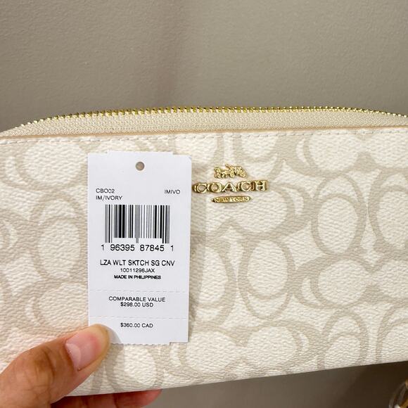 Coach CBO02 Long Zip Around Wallet In Sketch Signature Canvas blue - Picture 11 of 11